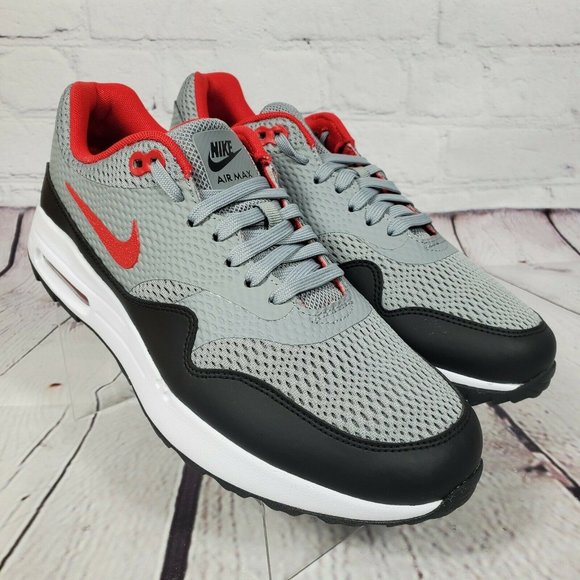 Nike Other - Nike Air Max 1 Golf Particle Grey Red Shoes